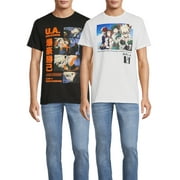 My Hero Academia Men's and Big Men's Katsuki Bakugo and Team Graphic Tee Shirts, 2-Pack, Size S-3XL